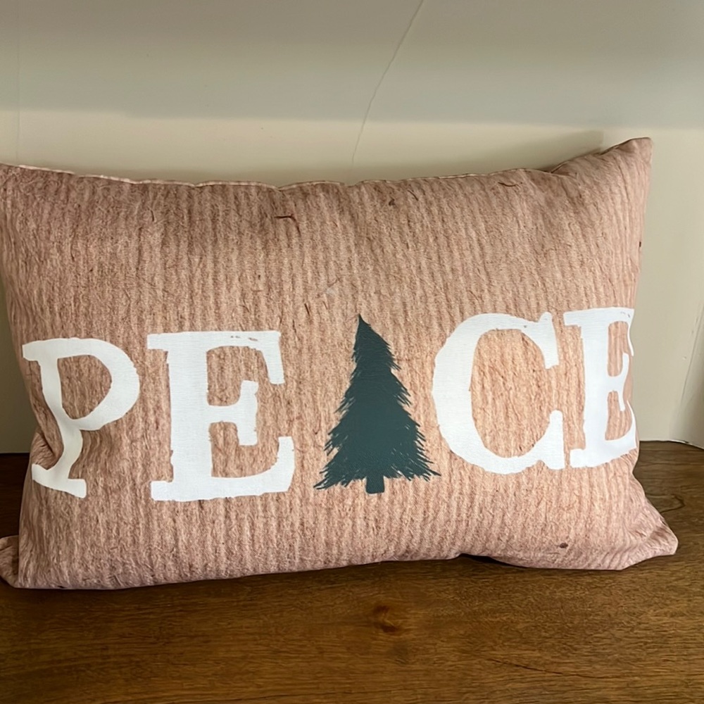 peace decorative pillow